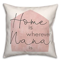 Home is Wherever Nana Is Blush Throw Pillow