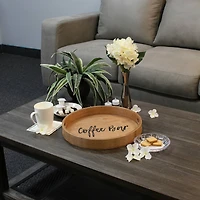 Elegant Designs™ 13.8" Round Coffee Bar Serving Tray with Handles