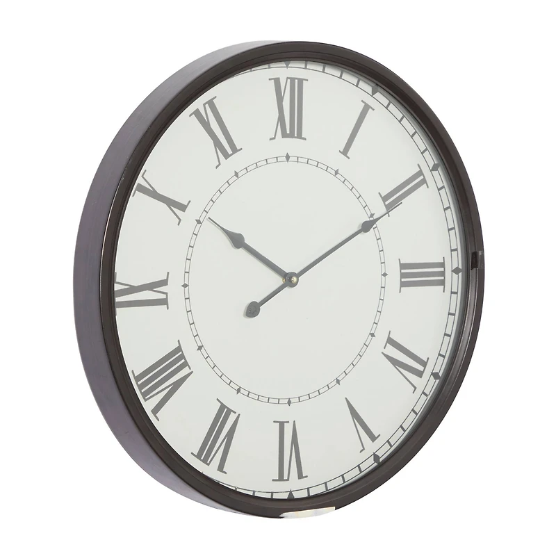 White Traditional Metal Wall Clock