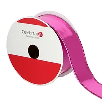 1.5" x 15ft. Hot Pink Wired Vinyl Ribbon by Celebrate It®