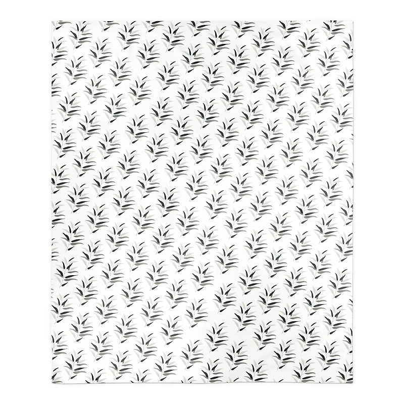 Dark Leaf Sherpa Fleece Blanket