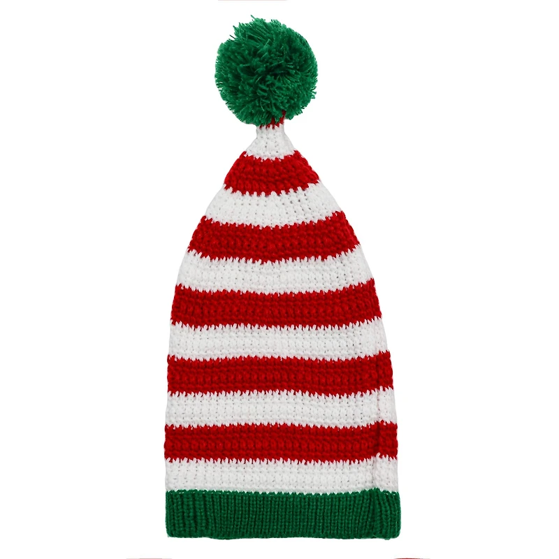 Red, White & Green Stripes Pom Pom Beanie by Celebrate It™