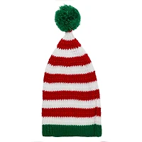 Red, White & Green Stripes Pom Pom Beanie by Celebrate It™