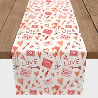 90" Valentine's Balloons & Notes Table Runner