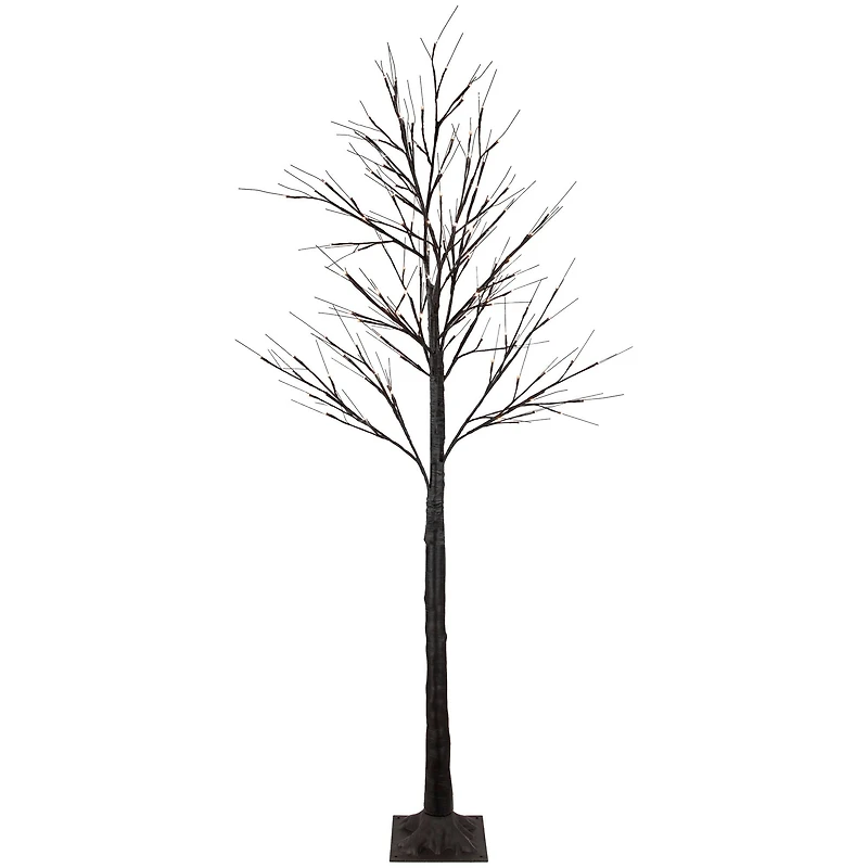 6ft. Pre-Lit Brown Twig Christmas Tree, Warm White LED Lights
