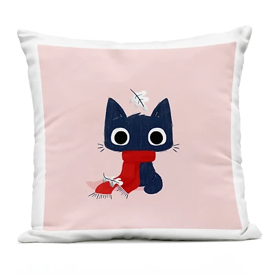 Stupell Industries Little Kitten in Scarf Outdoor Printed Pillow