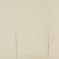2 Pack 2.5ft. Pre-Lit White Birch Artificial Christmas Branches, Warm White Micro LED Lights