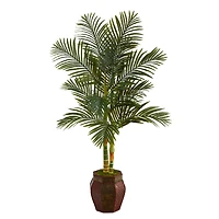 5.5ft. Golden Cane Artificial Palm Tree in Decorative Planter