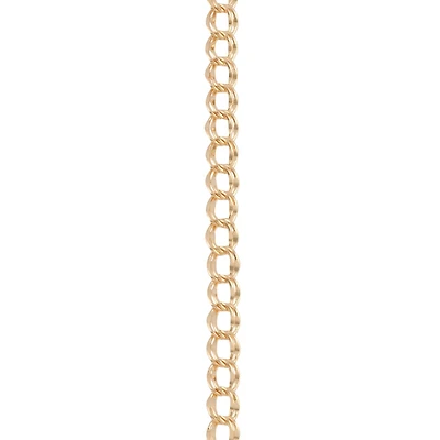 7.5" Gold Double Curb Charm Bracelet by Bead Landing™