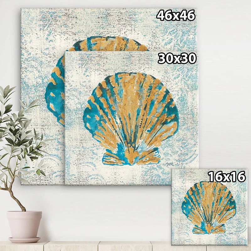 Designart - Coastal Pastel seashells I