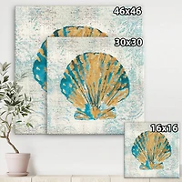 Designart - Coastal Pastel seashells I