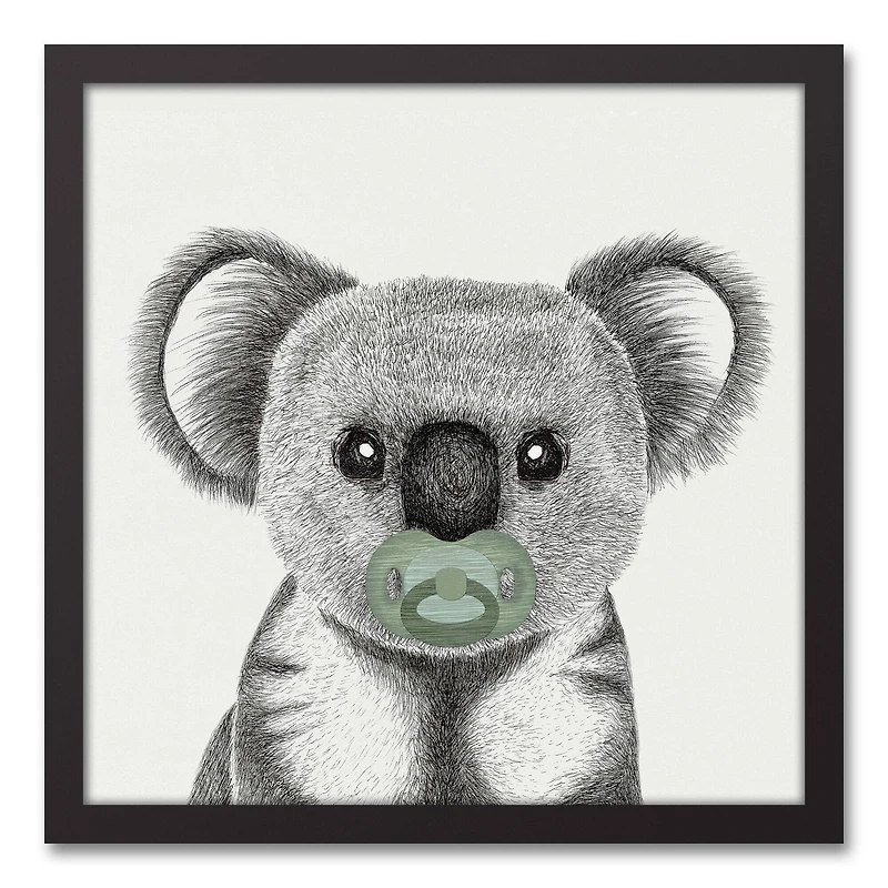 Pacifier Koala 16" x 16" Black Framed Canvas