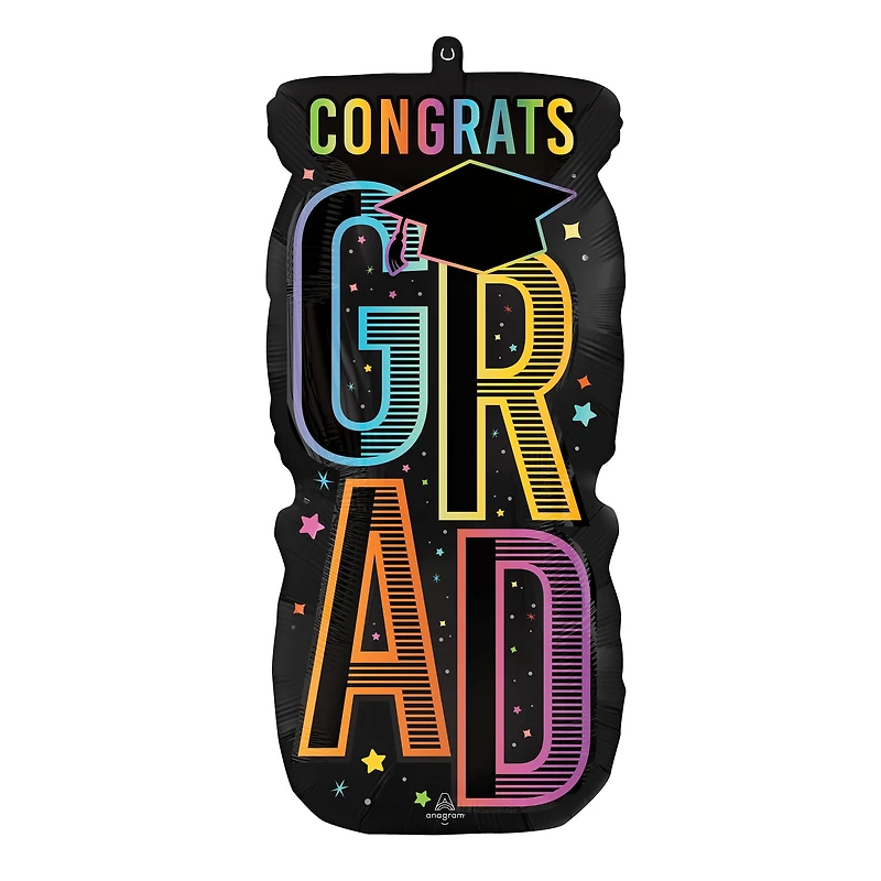 SuperShape® 26" Satin Cosmic Future Grad Foil Balloon