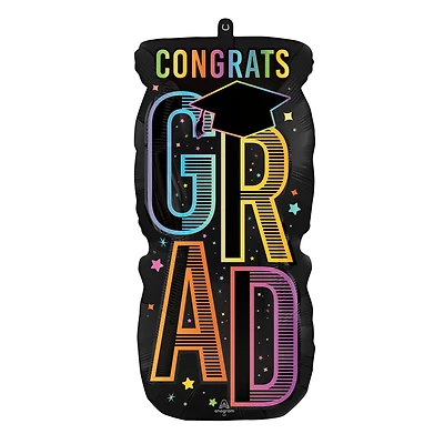 SuperShape® 26" Satin Cosmic Future Grad Foil Balloon