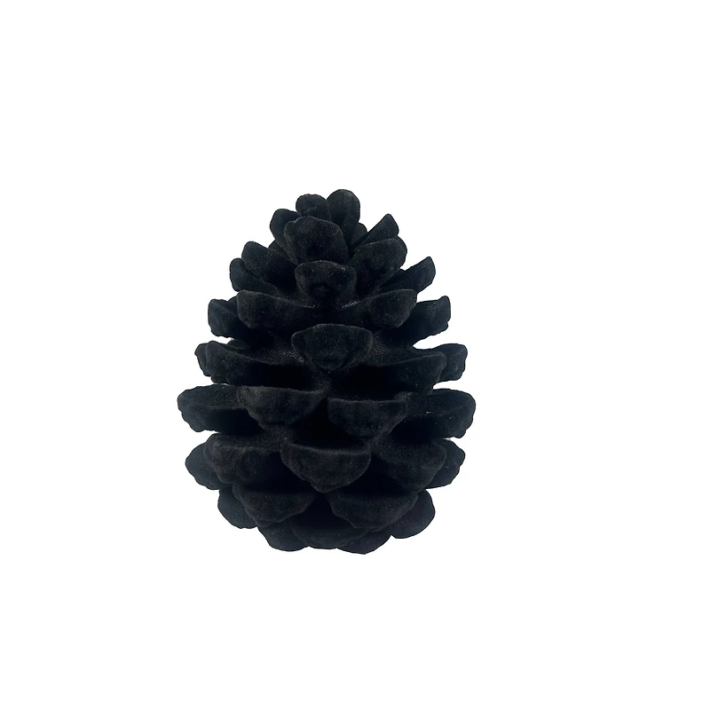 7.25" Black Flocked Pinecone Tabletop Décor by Ashland®