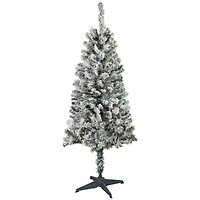 4ft. Pre-Lit Flocked Pine Artificial Christmas Tree, Clear Lights