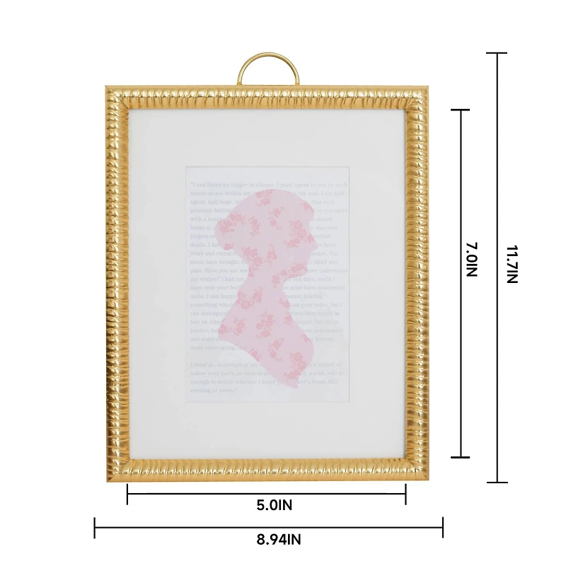 Just Jane 5" x 7" Gold Gadroon Frame with Mat by Studio Décor®