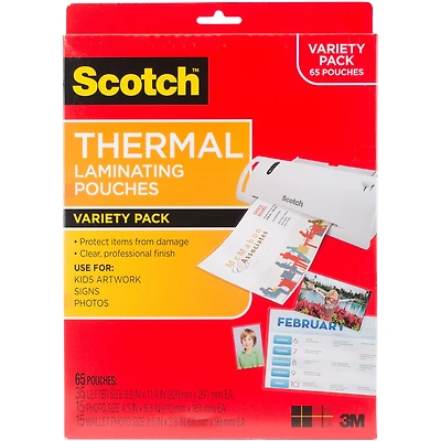 Scotch® Thermal Laminator Pouches Variety Pack