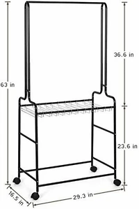 NEX™ Black 2-Tier Heavy Duty Rolling Metal Garment Rack
