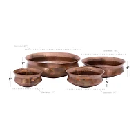 Copper Metal Rustic Planter Set