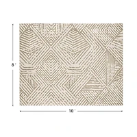 Glitzhome® 8ft. x 10ft. Ivory & Tan Geometric Area Rug