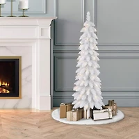 4ft. Pre-Lit White Artificial Alpine Pencil Tree, Clear Lights