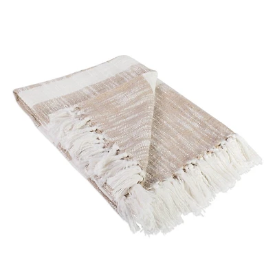 DII® Taupe Slub Stripe Throw