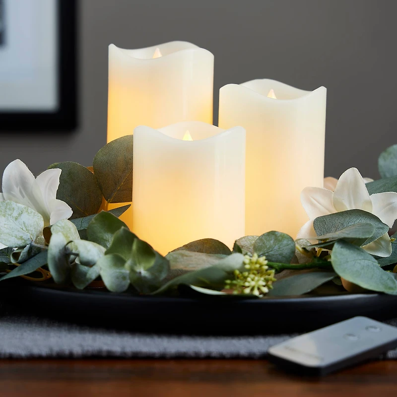 LED Flame Pillar Candle Set by Ashland®
