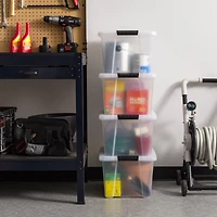 IRIS® 32qt. Buckled Clear Boxes with Clear Buckle Lids, 4ct.