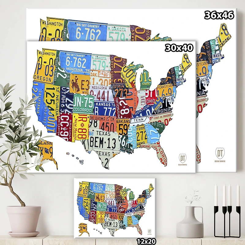 Designart - License Plate Map USA