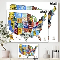 Designart - License Plate Map USA