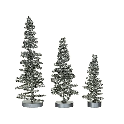 Hello Honey® Silver Glitter Tinsel Tree Set