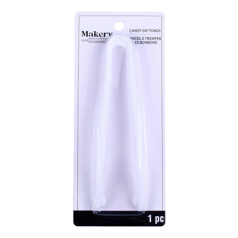 6" White Candy Dip Tongs by Makery™