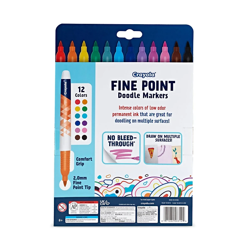 Crayola® Fine Point Doodle Markers, 12ct.