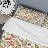 Designart 'Retro Fantasy Flowers I' Mid-Century Duvet Cover Set