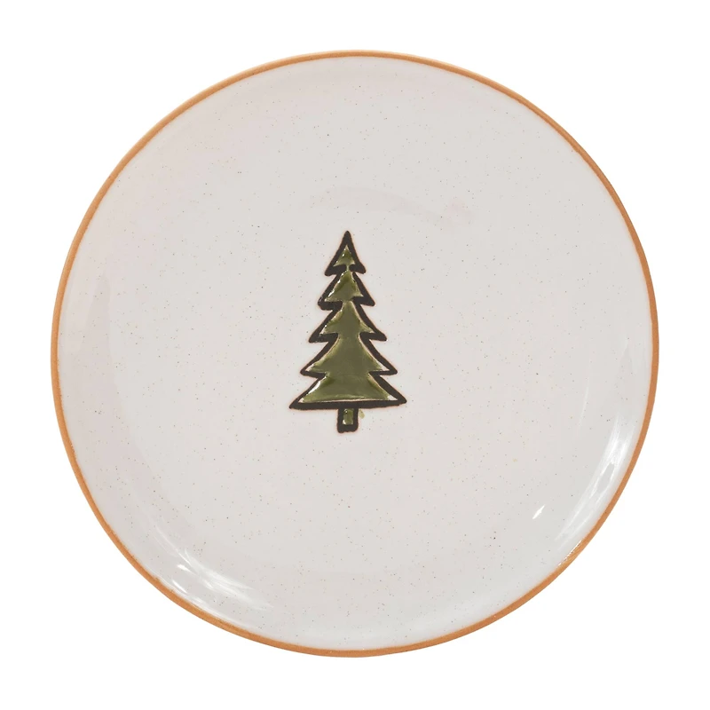 Ceramic Pine Tree Plate, Set of 4