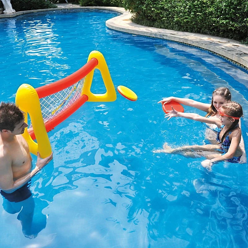 Pool Central® 51" Inflatable Red and Yellow Swimming Pool Frisbee Game Set