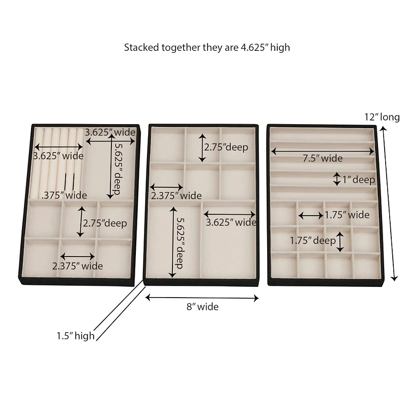 Household Essentials 3-Tier Jewelry Tray