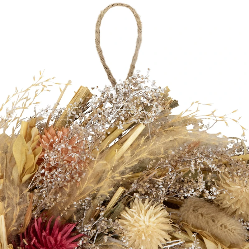 11" Pampas Grass & Dried Floral Spring Wreath