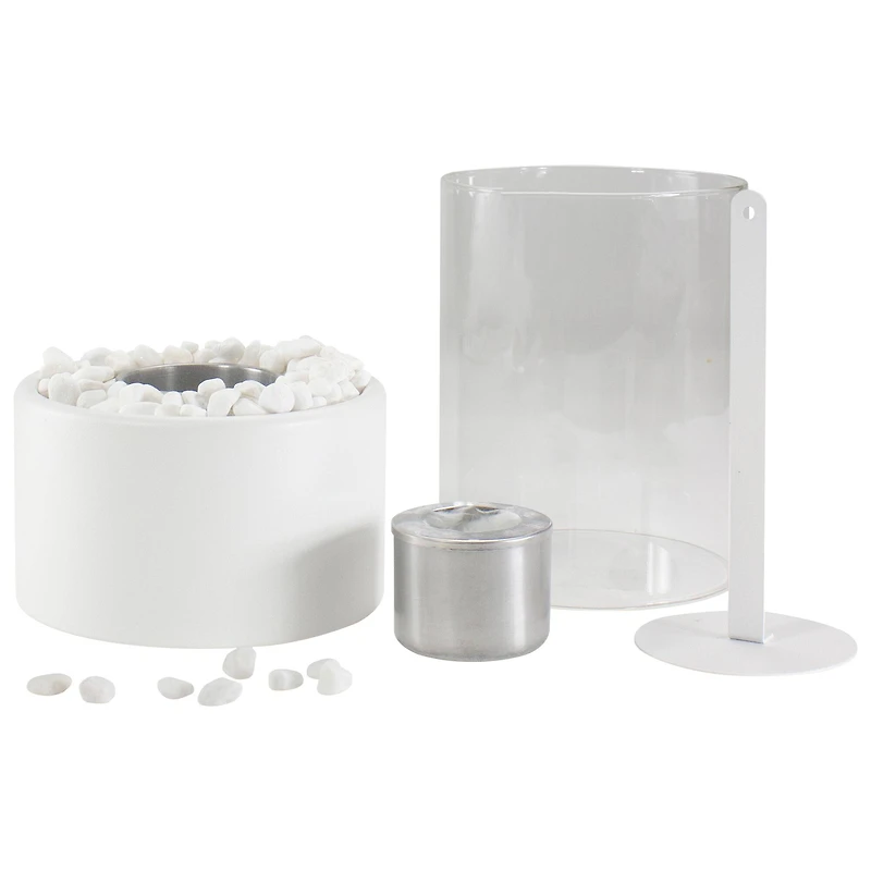 10.5" Bio Ethanol Round Portable Tabletop Fireplace with Base