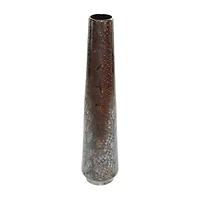 Silver Ceramic Contemporary Vase, 36" x 8" x 8"