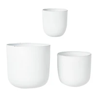 White Metal Contemporary Planter Set