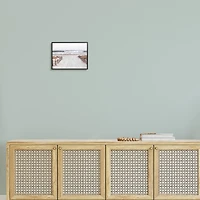 Stupell Industries Beach Wave Shoreline Foggy Horizon Framed Giclee Art