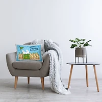 Stupell Industries Hippity Hoppity Hello Bunny Decorative Printed Throw Pillow