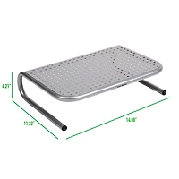 Mind Reader Silver Metal Monitor Riser Stand Set