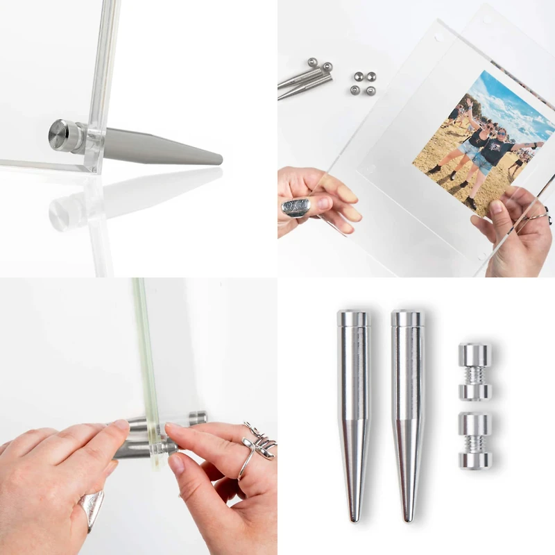 Wexel Art Clear Acrylic Tabletop Floating Picture Frame with Silver Hardware