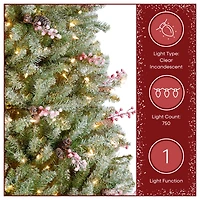 7.5ft. Pre-Lit Snowy Dunhill® Fir Artificial Christmas Tree, Clear Lights