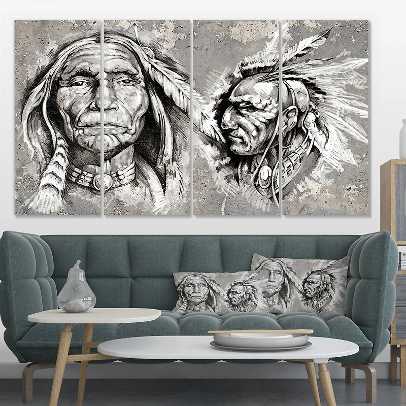 Designart - Native American Indian Heads