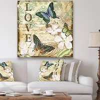 Designart - Inspirational Butterflies Love