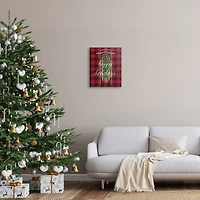 Stupell Industries Happy Holidays Tartan Sled Canvas Wall Art